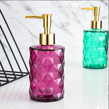 Diamond Fancy Glass Bottle With Soap Dispenser Pump