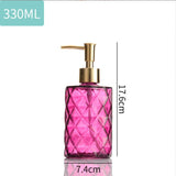 Diamond Fancy Glass Bottle With Soap Dispenser Pump