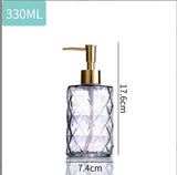 Diamond Fancy Glass Bottle With Soap Dispenser Pump