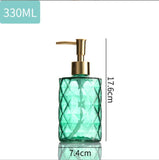 Diamond Fancy Glass Bottle With Soap Dispenser Pump