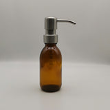 Amber Brown Various Size Glass Soap Dispenser with Stainless Steel Pumps