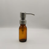 Amber Brown Various Size Glass Soap Dispenser with Stainless Steel Pumps