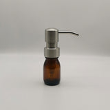 Amber Brown Various Size Glass Soap Dispenser with Stainless Steel Pumps