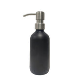 Black Glass Boston Bottle Soap Dispenser With Metal Dispenser Pump GB-500S