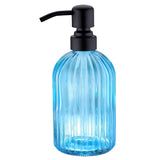 Colorful Painted Fancy Glass Bottle Vertical Line Soap Dispenser GB-400B