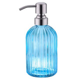 Colorful Painted Fancy Glass Bottle Vertical Line Soap Dispenser GB-400B