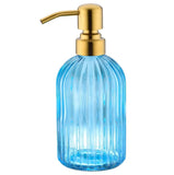 Colorful Painted Fancy Glass Bottle Vertical Line Soap Dispenser GB-400B