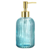 Colorful Painted Fancy Glass Bottle Vertical Line Soap Dispenser GB-400B