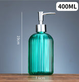 Colorful Painted Fancy Glass Bottle Vertical Line Soap Dispenser GB-400B