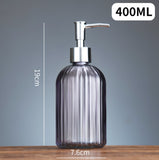 Colorful Painted Fancy Glass Bottle Vertical Line Soap Dispenser GB-400B