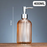 Colorful Painted Fancy Glass Bottle Vertical Line Soap Dispenser GB-400B