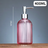 Colorful Painted Fancy Glass Bottle Vertical Line Soap Dispenser GB-400B